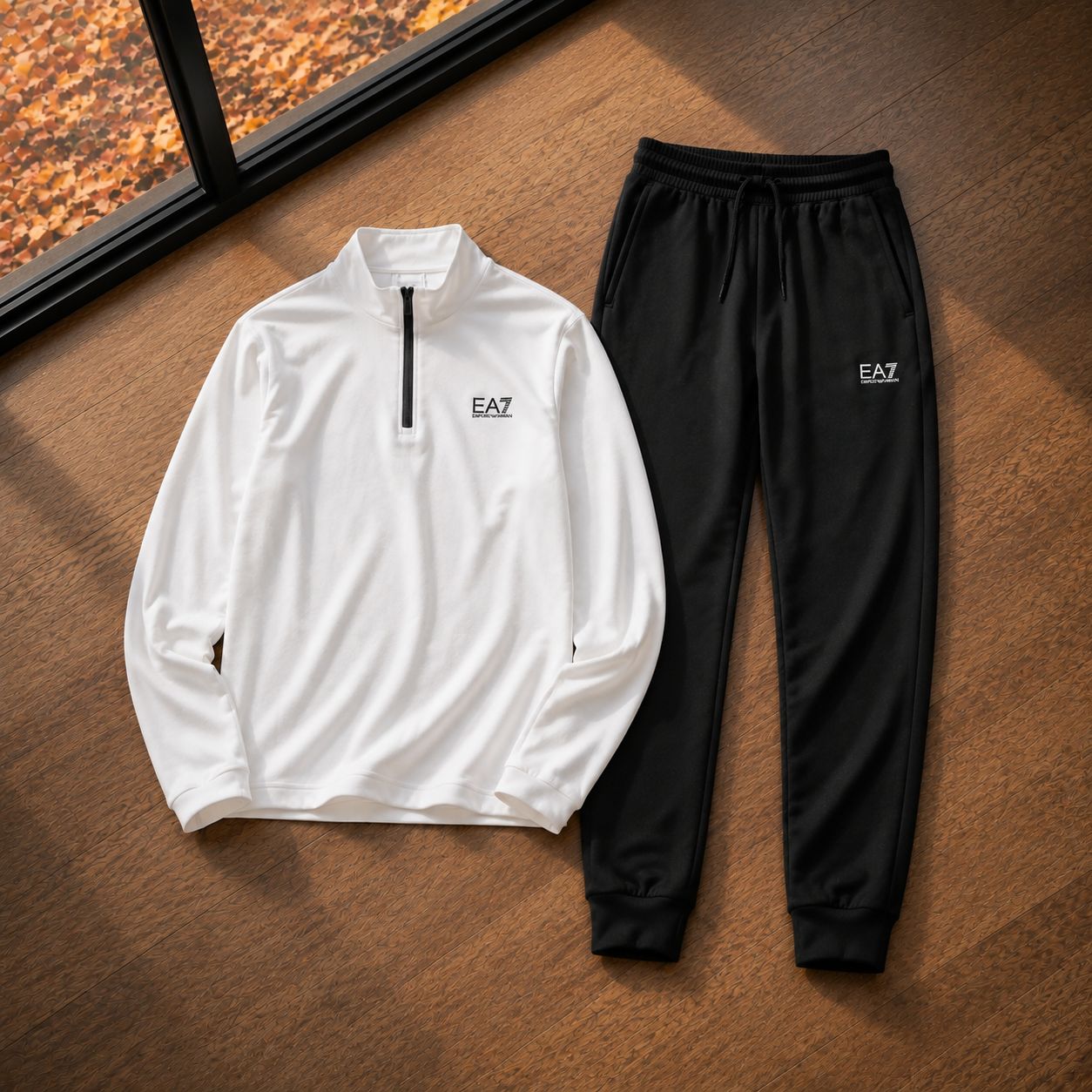 ست مردانه نیم زیپ و شلوار مدل EA7